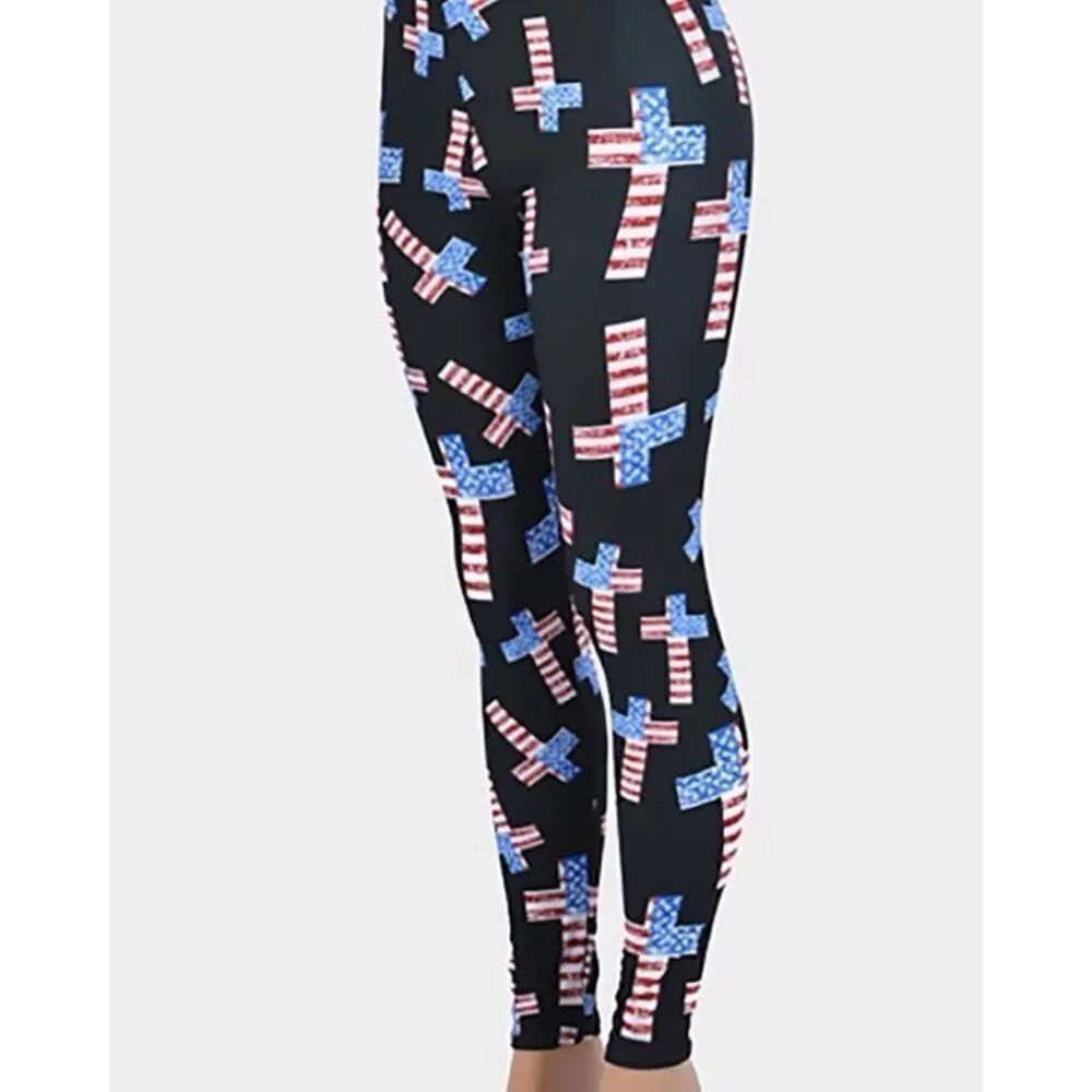 New Super Soft Day of the Dead Skull Leggings - One Size